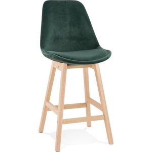 Counter chair barkruk Lars stof velvet groen met hout