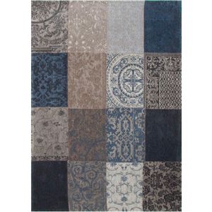 Louis de Poortere - Vintage Vloerkleed Kelim - Blue Denim - Wol en Katoen
