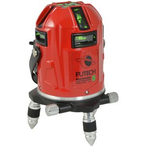 FUTECH Multicross 8 HPSD Kruislijnlaser - Groen - 50m - Inclusief Ontvanger
