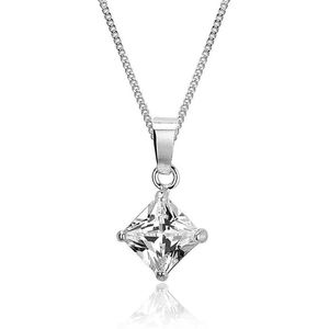 Montebello Ketting Potentilla - 925 Zilver - Swarovski - 8x21mm - 45cm