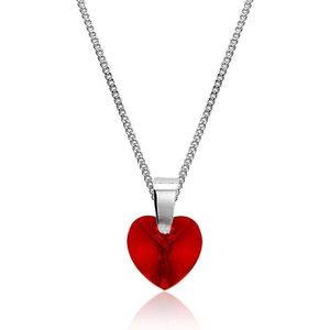 Montebello Ketting Puelia - 925 Zilver Gerhod. - Swarovski Hart - ∅10mm - 45cm