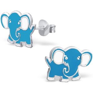 Princess Oorbellen Anoa Blue - 925 Zilver - Olifant - 11x8mm