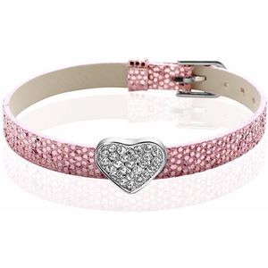 Montebello Armband Akoi RZB - Dames - PU leer - Bedel - Hart - Zirkonia - 20.5 cm