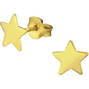 Montebello Oorbellen Star Gold - 925 Zilver Verguld - Ster - ∅7mm