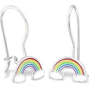 Amanto Kids Oorbellen Chesley - 925 Zilver E-Coating - Regenboog - 10x21mm