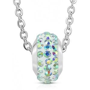 Amanto Ketting Cuma Aqua - 316L Staal - Shamballa - 10x6mm - 45cm