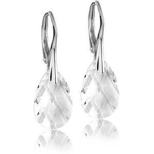 Montebello Oorbellen Polat - 925 Zilver Gerhodineerd - Swarovski - 32x16mm