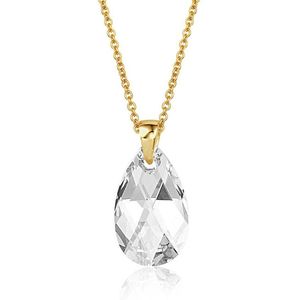 Montebello Ketting Jan DG517 - Swarovski Druppel - 925 Zilver Verguld - 16mm - 50cm
