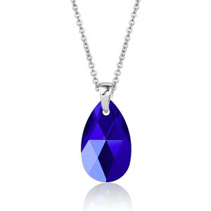 Montebello Ketting Jan DZ420 - Swarovski® Druppel - 925 Zilver Gerhod. - 16mm - 42cm