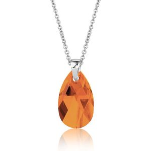 Montebello Ketting Jan DZ522 - Swarovski® Druppel - 925 Zilver Gerhod. - 16mm - 50cm