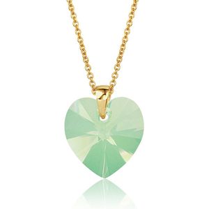 Montebello Ketting Fleur HG528 - Swarovski® Hart - 925 Zilver Verguld - Ø14mm - 50cm