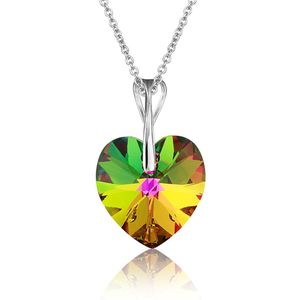 Montebello Ketting Pim HZ427 - Swarovski® Hart - 925 Zilver Gerhod. - Ø14mm - 42cm