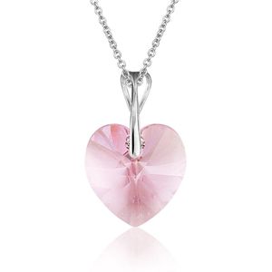 Montebello Ketting Pim HZ429 - Swarovski Hart - 925 Zilver Gerhod. - Ø14mm - 42cm