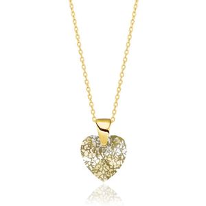 Montebello Ketting Aella KHG440 - Swarovski Hart - 925 Zilver Verguld - Ø10mm - 40cm