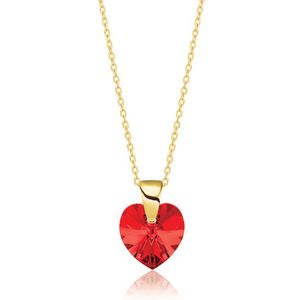 Montebello Ketting Amy KHG449 - Swarovski Hart - 925 Zilver Verguld - Ø10mm - 45cm