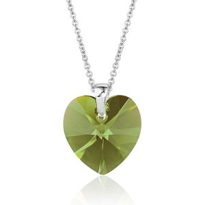 Montebello Ketting Fleur HZ560 - Swarovski Hart - 925 Zilver Gerhod. - Ø14mm - 50cm