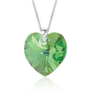Montebello Ketting Daisy HZ565 - Swarovski Hart - 925 Zilver Gerhod. - Ø18mm - 50cm