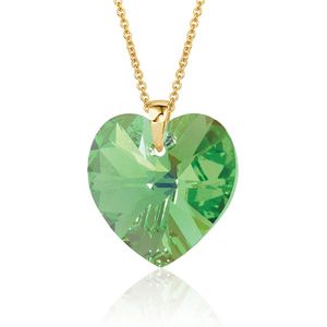 Montebello Ketting Daisy HG565 - Swarovski Hart - 925 Zilver Verguld - Ø18mm - 50cm