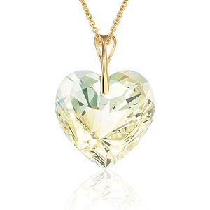 Montebello Ketting Mila HG564 - Swarovski Hart - 925 Zilver Verguld - Ø18mm - 50cm