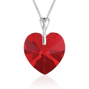 Montebello Ketting Mila HZ568 - Swarovski® Hart - 925 Zilver Gerhod. - Ø18mm - 50cm