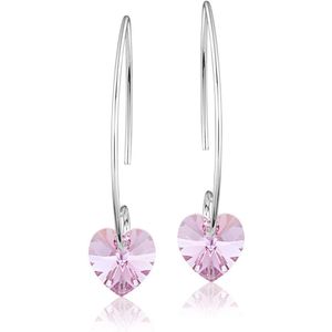 Montebello Oorbellen Liv HZ31 - Swarovski® Hart - 925 Zilver Gerhod. - Ø10mm - 35mm