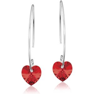 Montebello Oorbellen Liv HZ49 - Swarovski® Hart - 925 Zilver Gerhod. - Ø10mm - 35mm