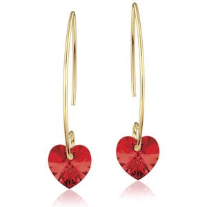 Montebello Oorbellen Liv HG49 - Swarovski Hart - 925 Zilver Verguld - Ø10mm - 35mm