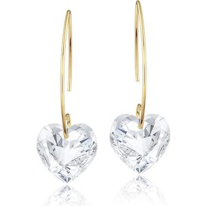 Montebello Oorbellen Pippa HG53 - Swarovski Hart - 925 Zilver Verguld - Ø14mm - 40mm
