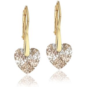 Montebello Oorbellen Lily HG40 - Swarovski® Hart - 925 Zilver Verguld - Ø10mm - 25mm