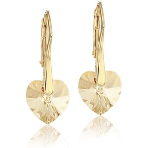 Montebello Oorbellen Lily HG42 - Swarovski Hart - 925 Zilver Verguld - Ø10mm - 25mm