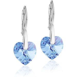 Montebello Oorbellen Lily HZ48 - Swarovski Hart - 925 Zilver Gerhod. - Ø10mm - 25mm