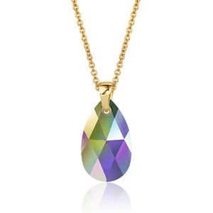 Montebello Ketting Jan DG571H - Swarovski® Druppel - 925 Zilver Verguld - 16mm - 50cm