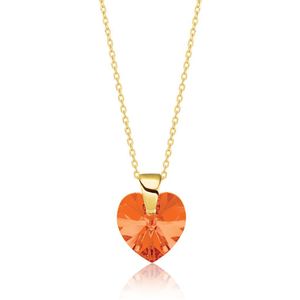 Montebello Ketting Amy HZ81 - Swarovski® Hart - 925 Zilver Verguld - Ø10mm - 45cm
