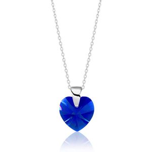 Montebello Ketting Amy HZ84 - 925 Zilver Gerhod. - Swarovski Hart - Ø10mm - 45cm