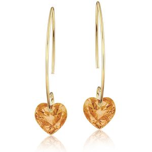 Montebello Oorbellen Liv HZ83 - 925 Zilver Verguld - Swarovski Hart - Ø10mm - 35mm