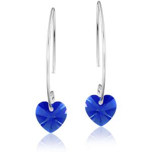 Montebello Oorbellen Liv HZ84 - 925 Zilver Gerhod.- Swarovski Hart - Ø10mm - 35mm