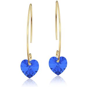Montebello Oorbellen Liv HG88 - 925 Zilver Verguld -  Swarovski® Hart - Ø10mm - 35mm