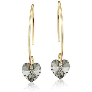 Montebello Oorbellen Liv HG91 - 925 Zilver Verguld - Swarovski Hart - Ø10mm - 35mm