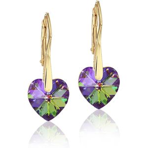 Montebello Oorbellen Lily HZ75 - Swarovski Hart - 925 Zilver Verguld - Ø10mm - 25mm