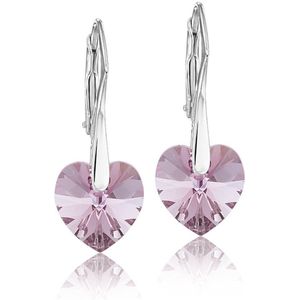Montebello Oorbellen Lily HZ78 - Swarovski Hart - 925 Zilver Gerhod. - Ø10mm - 25mm