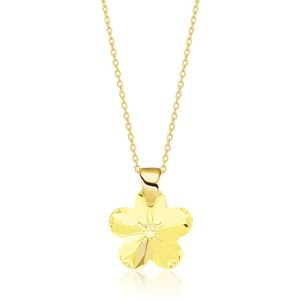 Montebello Ketting Flower BG94 -  925 Zilver Verguld - Swarovski® - Ø14mm - 40cm