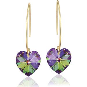 Montebello Oorbellen Pippa HG101 - Swarovski® Hart - 925 Zilver Verguld - Ø14mm - 40mm