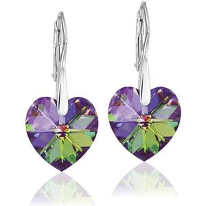 Montebello Oorbellen Noor HZ101 - Swarovski Hart - 925 Zilver Gerhod. - Ø14mm - 30mm