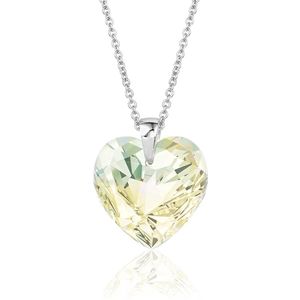 Montebello Ketting Fleur HZ100 - Swarovski Hart - 925 Zilver Gerhod. - Ø14mm - 50cm