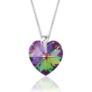 Montebello Ketting Fleur HZ101 - Swarovski® Hart - 925 Zilver Gerhod. - Ø14mm - 42cm