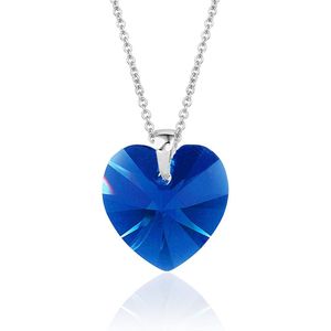 Montebello Ketting Fleur HZ98 - Swarovski® Hart - 925 Zilver Gerhod. - Ø14mm - 45cm