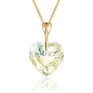 Montebello Ketting Pim HG100 - Swarovski Hart - 925 Zilver Verguld - Ø14mm - 45cm