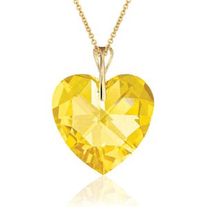 Montebello Ketting Mila HG102 - Swarovski® Hart - 925 Zilver Verguld - Ø18mm - 50cm