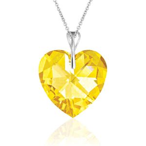 Montebello Ketting Mila HZ104 - Swarovski Hart - 925 Zilver Gerhod. - Ø18mm - 50cm