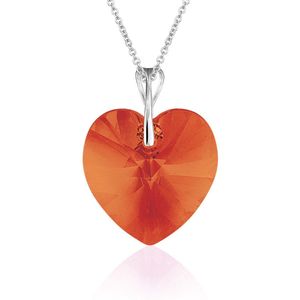 Montebello Ketting Mila HZ107 - Swarovski Hart - 925 Zilver Gerhod. - Ø18mm - 45cm